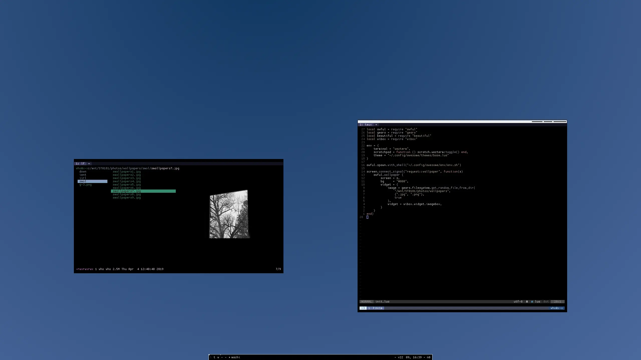 cropped screenshot of the menubar, notification and control panel.